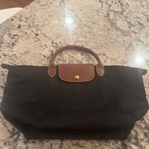 Longchamp Black and Brown Tote Bag